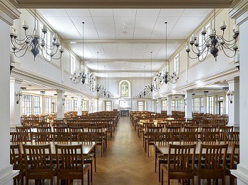 stacking hardwood dining hall chair