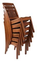 stacking wooden chairs