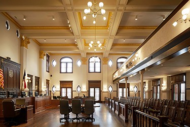 courthouse wood chairs