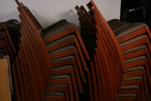 hardwood stacking chairs