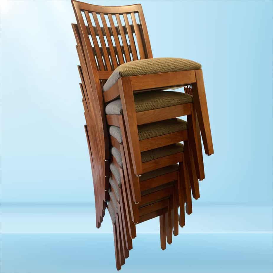 hardwood stacking chairs